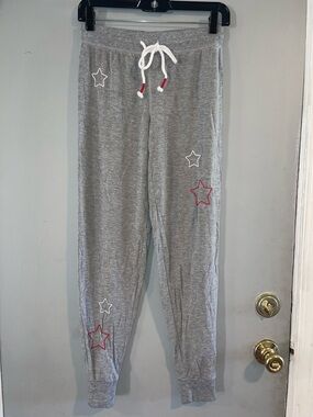 PJ Salvage Gray Star Embroidered Lounge Joggers Size XS